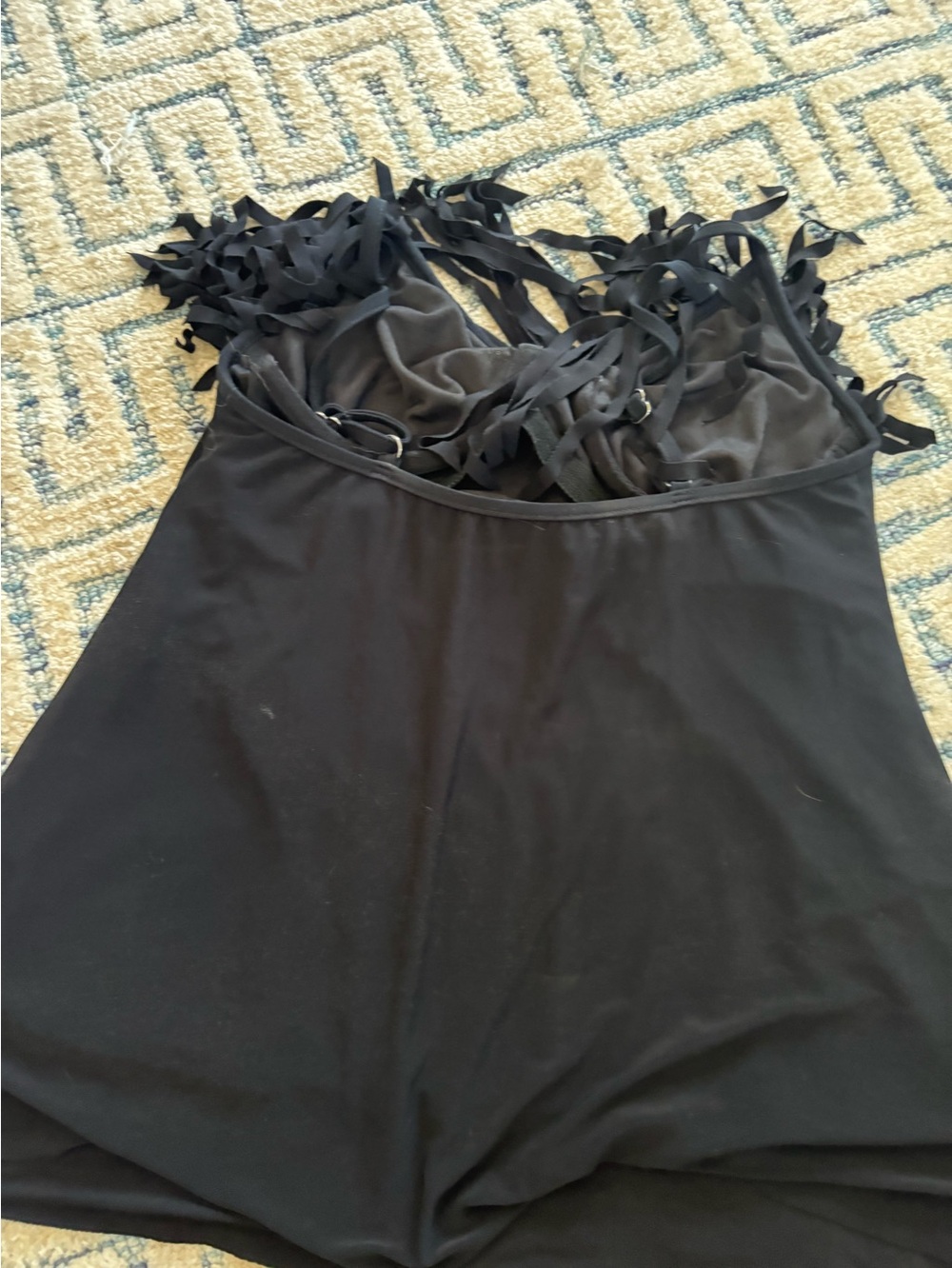 Magic-suit Sexy Black Fringe Bathing suit Top with underwire